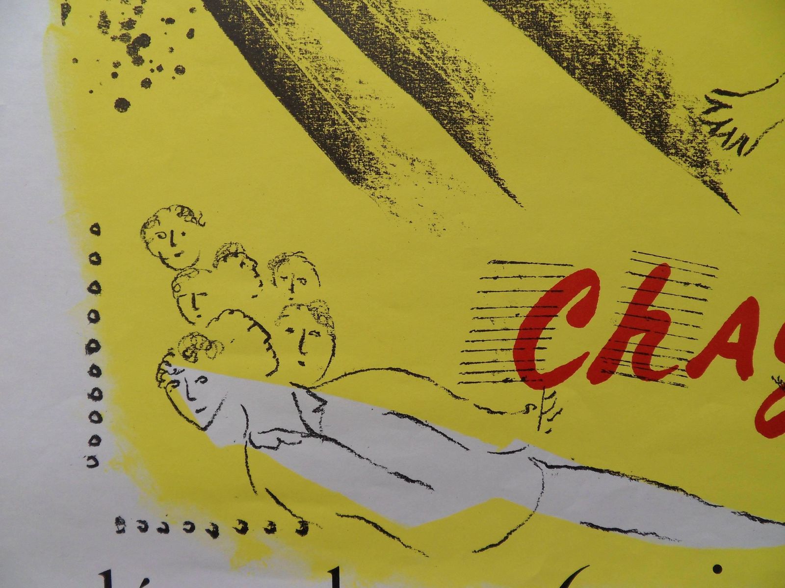 (After) Marc Chagallyellow Dream   Original Lithograph Poster   Mourlot 19691969 photo vinterior