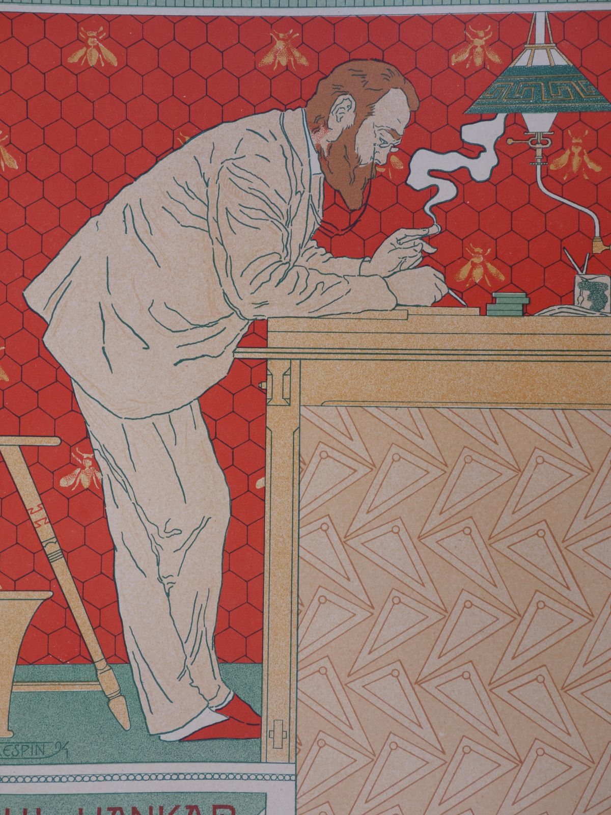 Adolphe Crespinthe Architect (Paul Hankar)   Lithograph (Les Maîtres De L'affiche), 18951897 photo vinterior