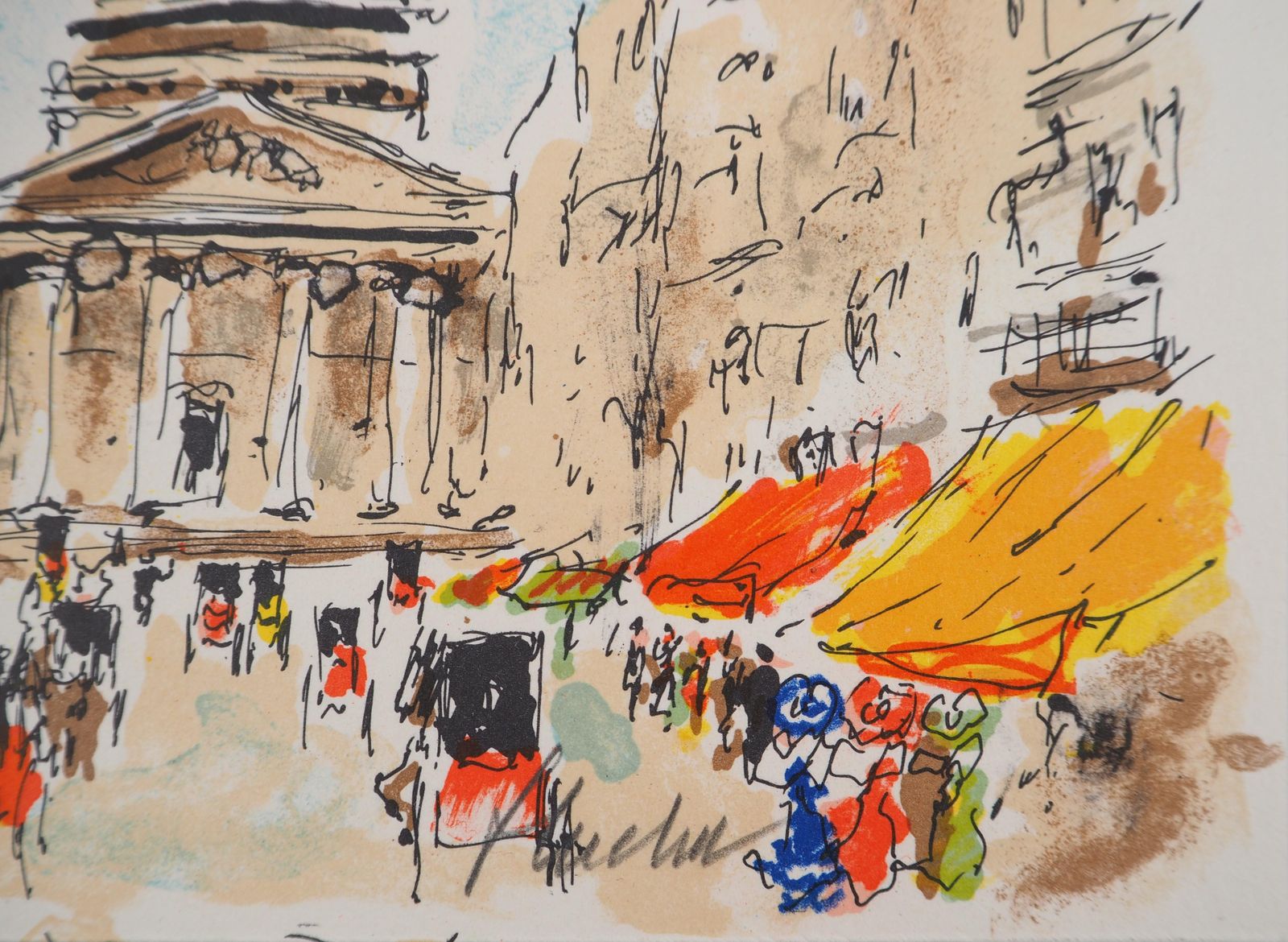 Urbain Huchetparis : Quartier Latin & Pantheon   Original Lithograph Handsigned And Numbered1980 photo 102.0
