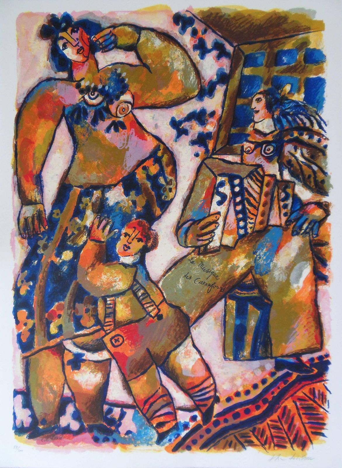 Théo Tobiassela Musique Des Carrefours   Original Handsigned Lithograph   200ex