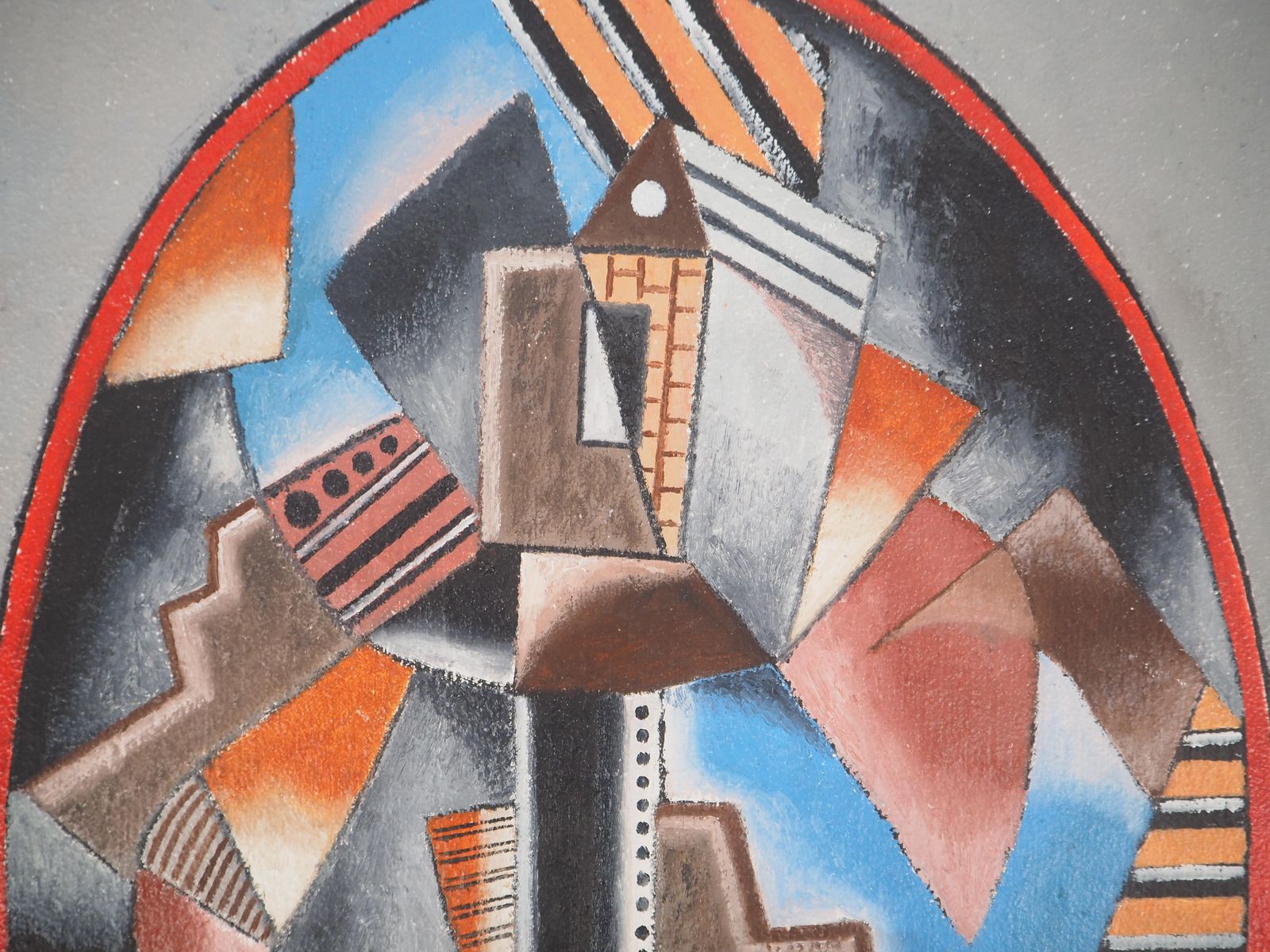 Georges Terzianhouse On The Hill (Cubist Composition)   Original Oil On Canvas, Handsigned1992 photo vinterior