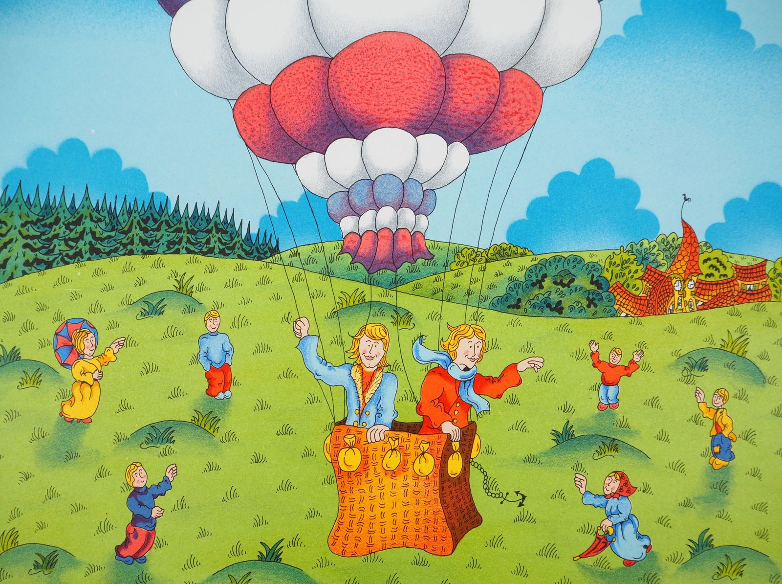 Bernard Vercruycenaive Art : The Balloon   Original Lithograph, Signed And Numbered / 100 photo vinterior