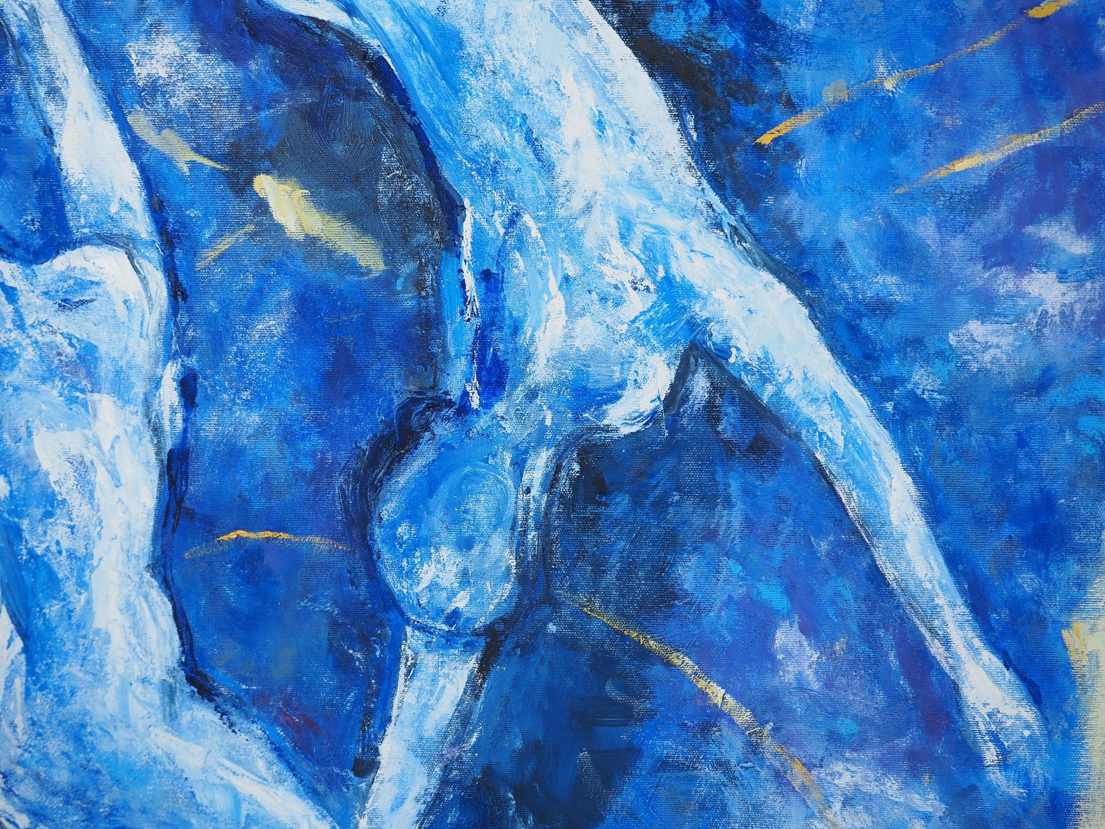 Zdeňka Marschalováthe Blue Swimmers   Original Oil On Canvas, Signed2022 photo 2465.0