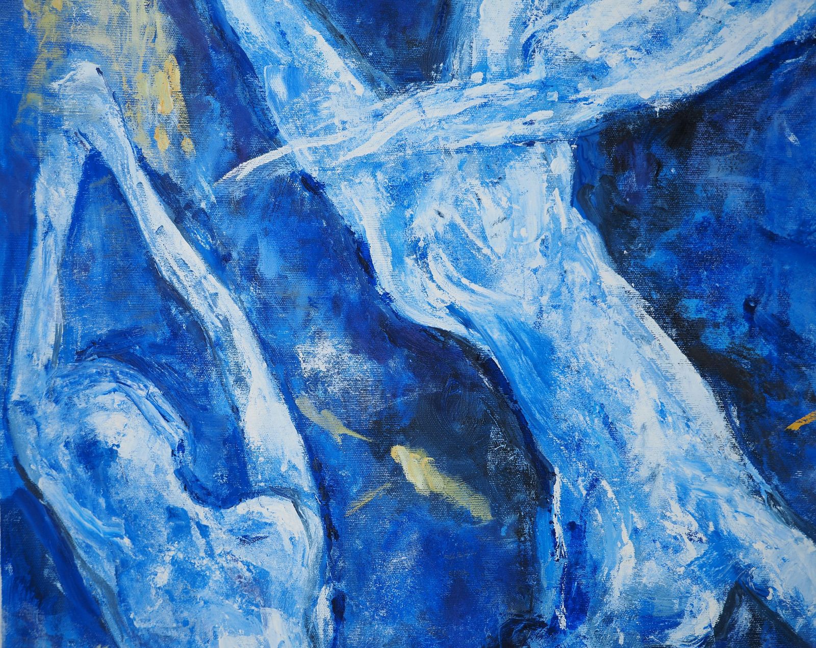 Zdeňka Marschalováthe Blue Swimmers   Original Oil On Canvas, Signed2022 photo vinterior