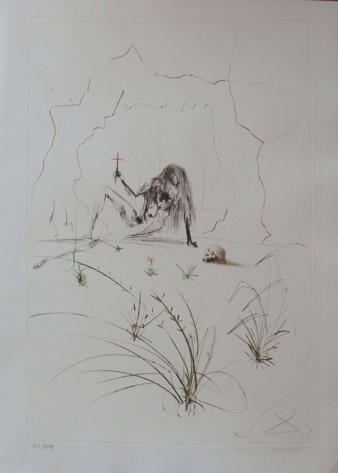 Frère Orgin, L'hermite ("Brother Orgin, The Hermit"), Etching, Handsigned1970
