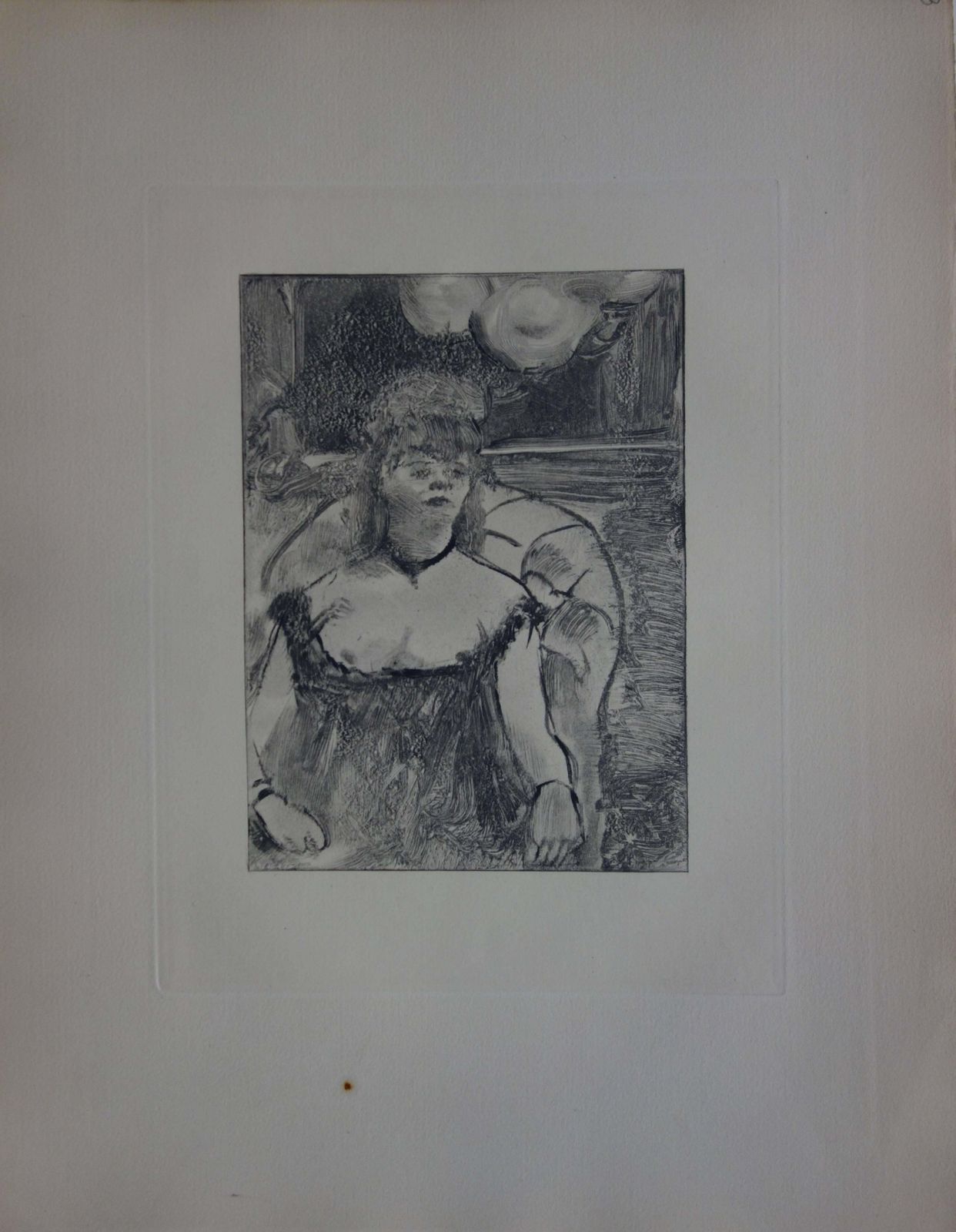 (After) Edgar Degaswhorehouse Scene : A Gorgeous Woman   Original Etching1935 photo furniture