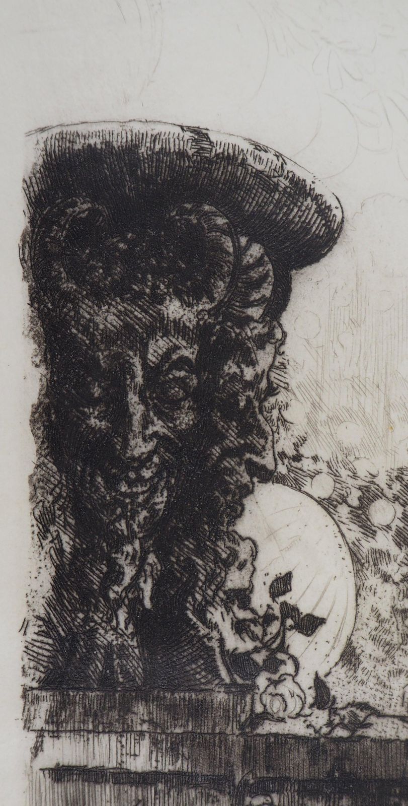 Almery Lobel Richeyoung Lady In A Garden   Original Etching Handsigned photo for sale