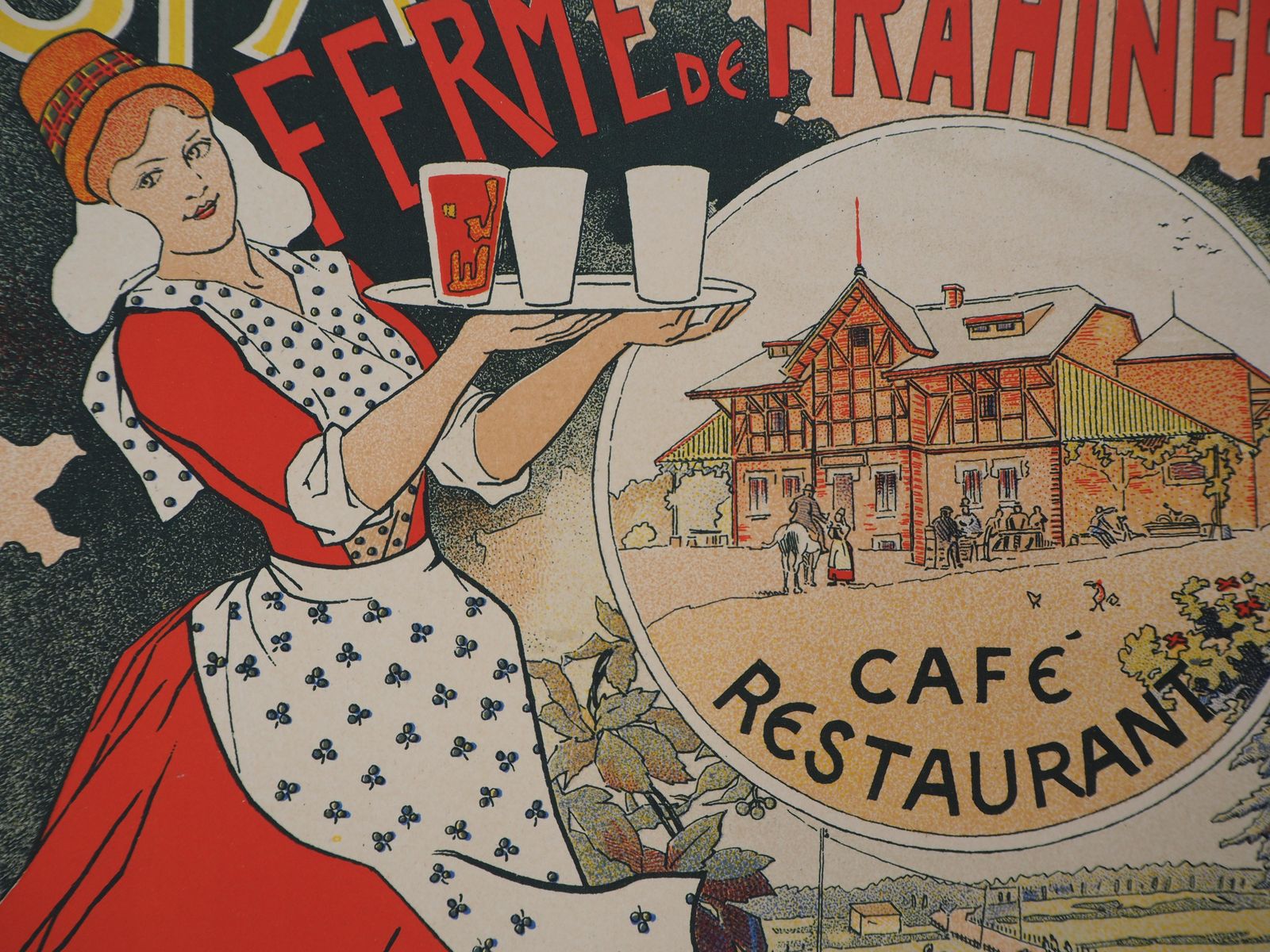 Edouard Duyck & Adolphe Crespinwaitress Bringing Belgian Beer   Lithograph (Les Maîtres De L'affiche), 18951895 photo vinterior
