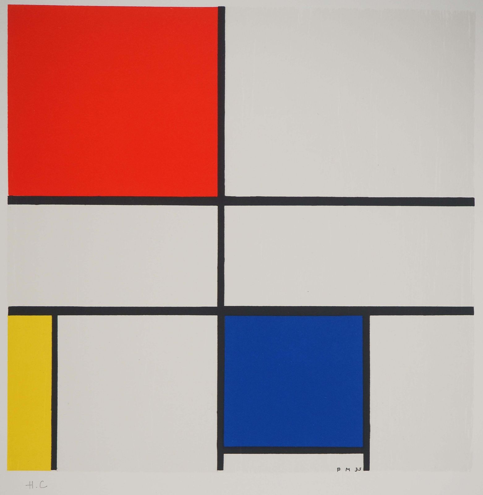 Composition C N°III In Red, Blue And Yellow   Lithograph photo for sale