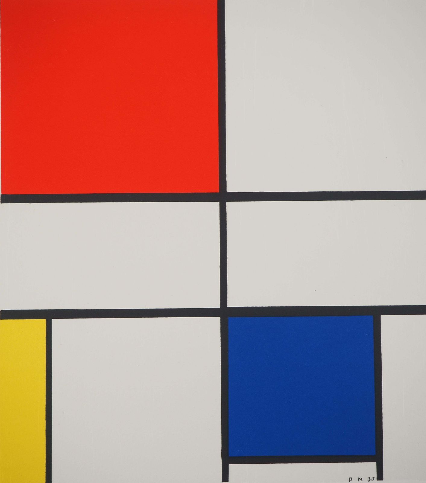 Composition C N°III In Red, Blue And Yellow   Lithograph photo 170.0