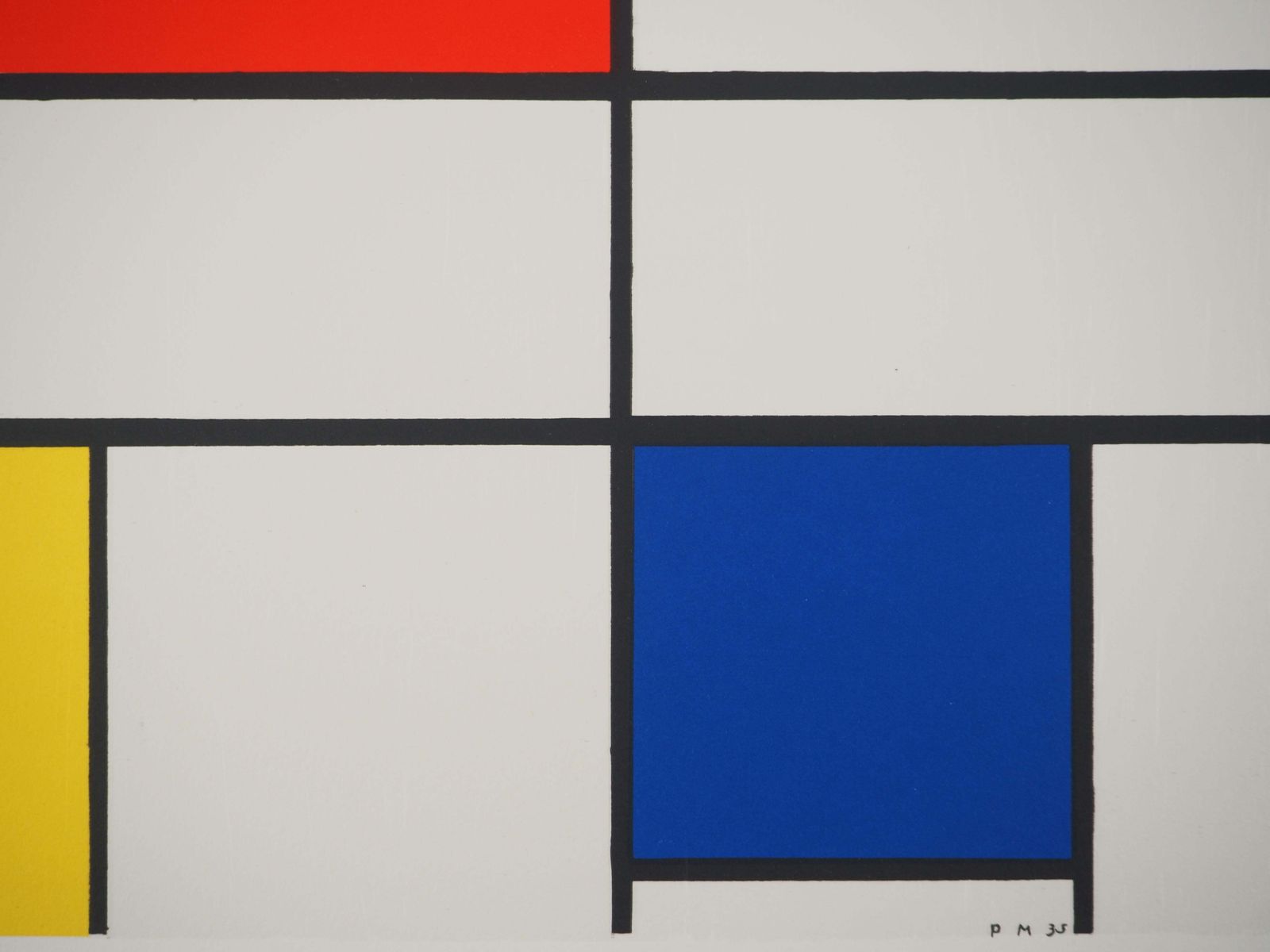 Composition C N°III In Red, Blue And Yellow   Lithograph photo vintage