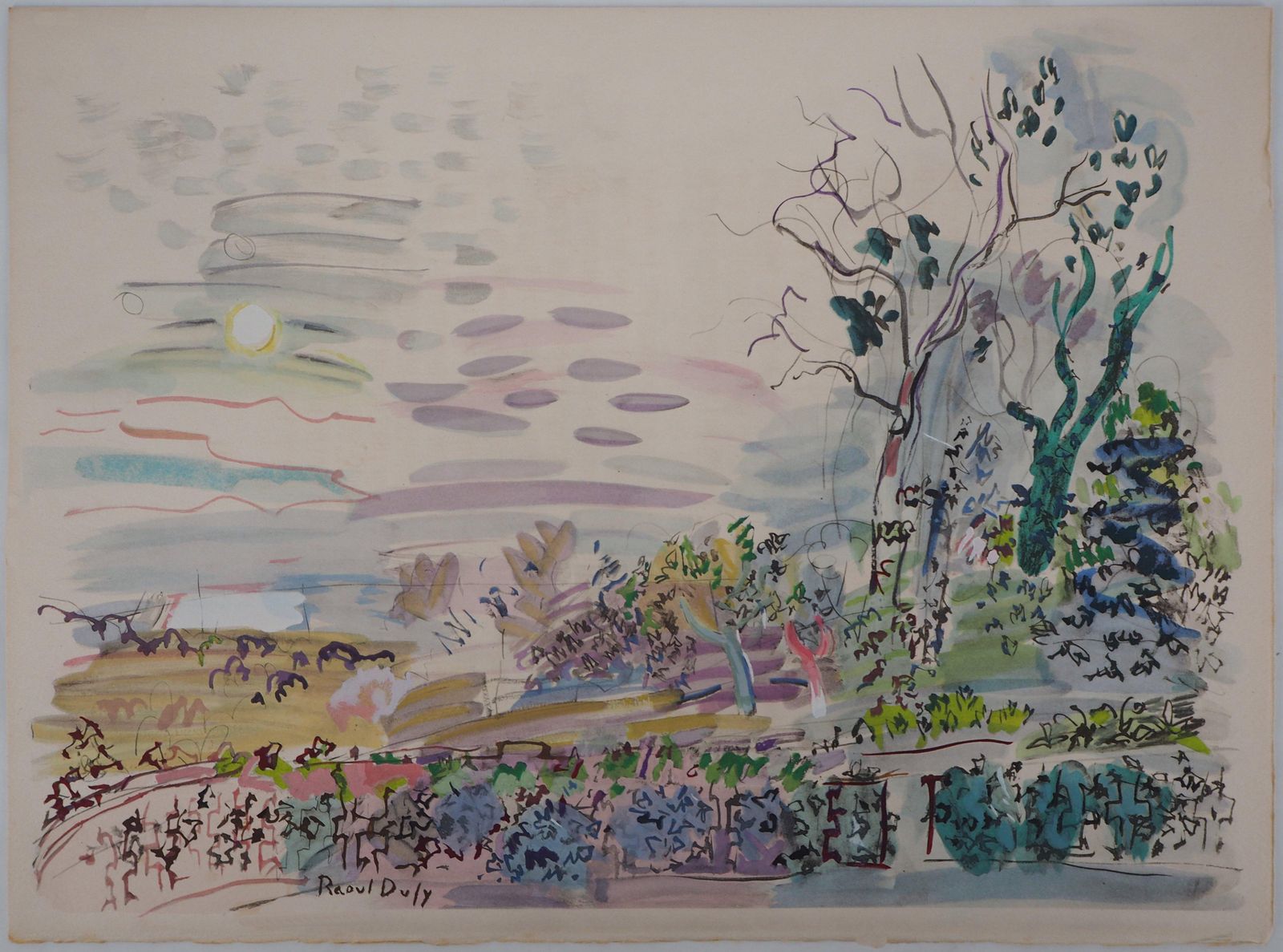 Raoul Dufysunset On The Vineyards   Original Lithograph1953