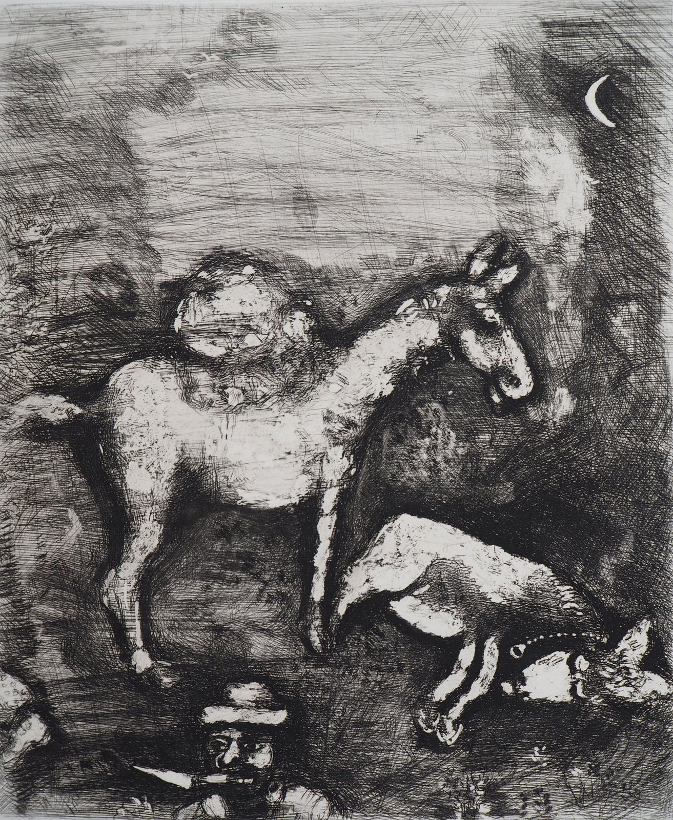 Marc Chagallthe Two Mules   Original Etching   Ref. Sorlier #1971952 photo furniture