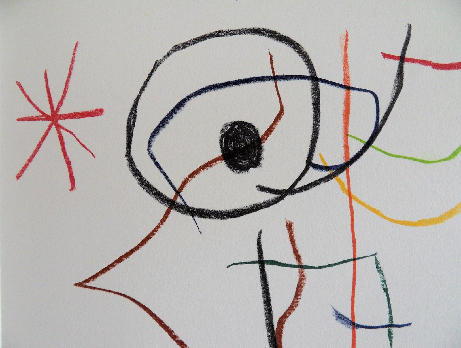 Joan Mirócomposition With Three Stars   Stone Lithograph   Maeght 19651965 photo for sale