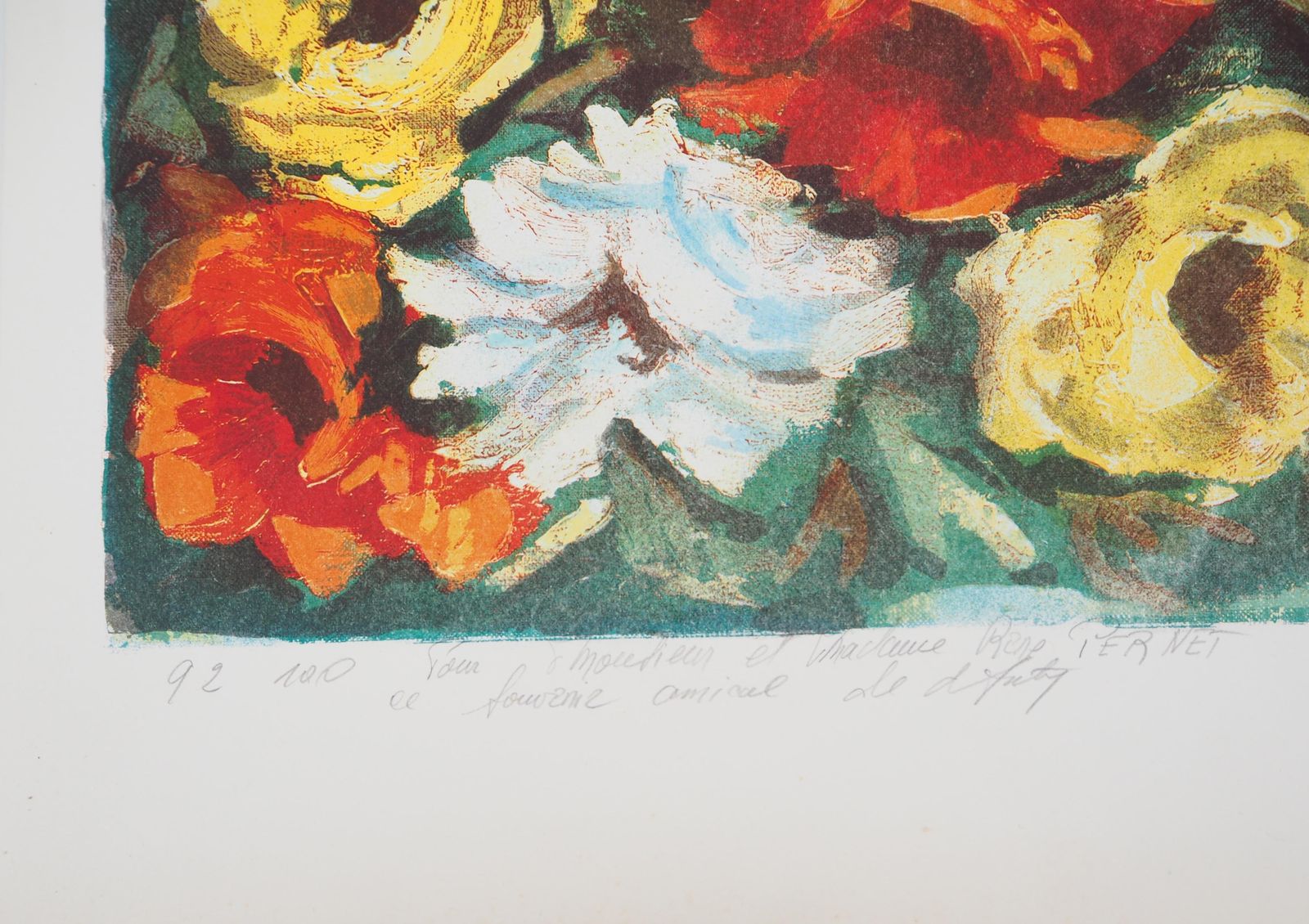 Henry Maurice D'antyflower Bouquet   Original Signed Lithograph photo 170.0