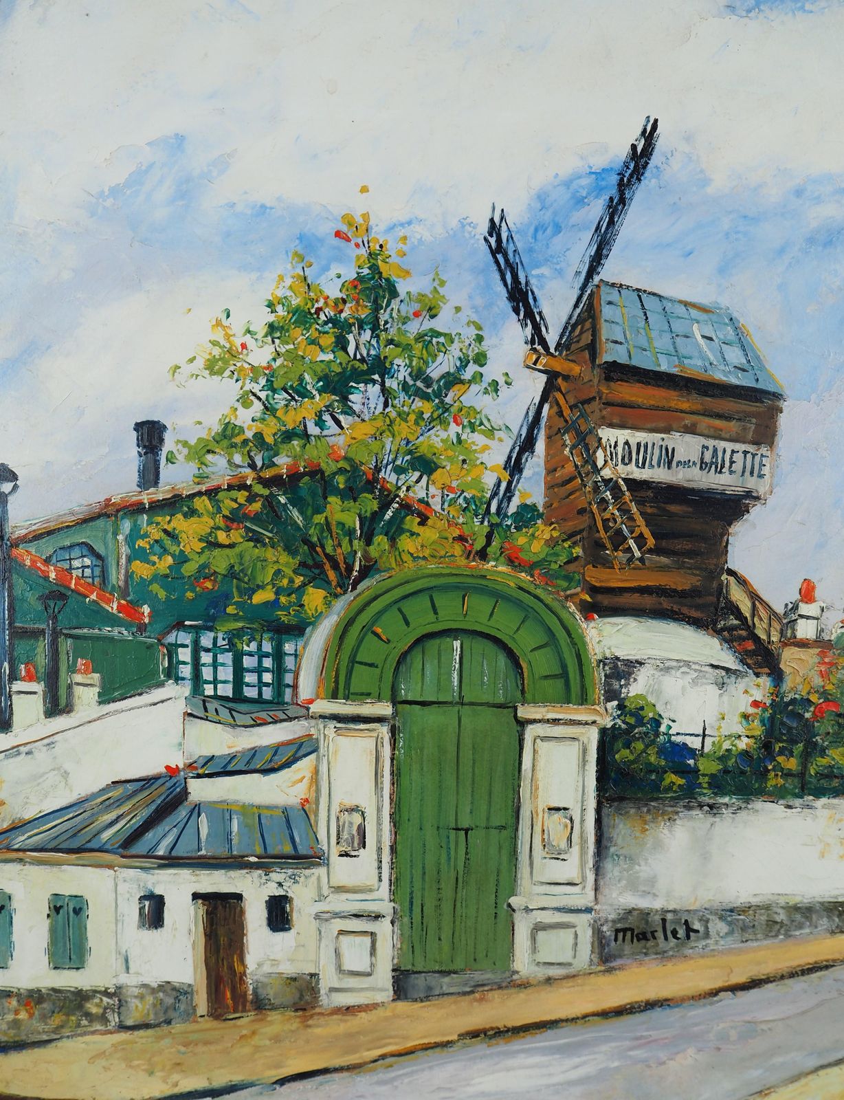 élisée Macletparis, Montmartre : Moulin De La Galette (The Mill)   Oil Painting   Signed photo Art