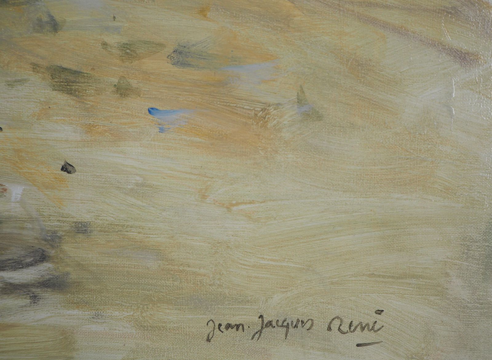 Jean Jacques Renenormandy : Boy On The Beach   Oil On Canvas Hansigned photo for sale