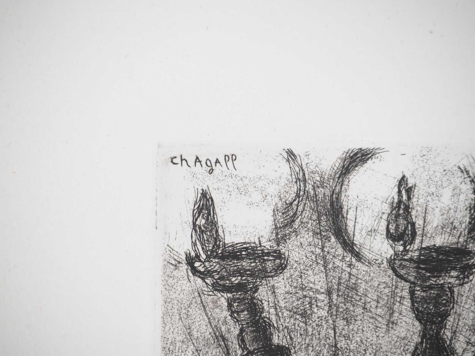 Marc Chagallbible : Aaron And The Candle (Menorah), 1939   Original Etching1939 photo furniture
