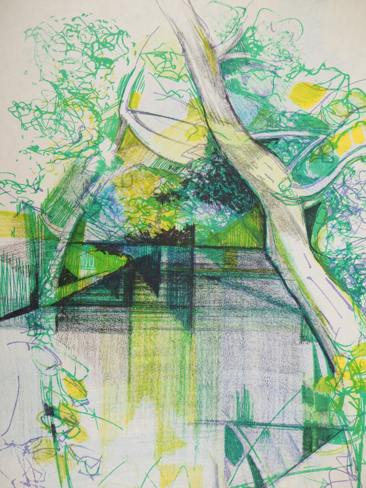 Camille Hilairerivers In France : A Peaceful Place   Original Handsigned Lithograph1975 photo for sale