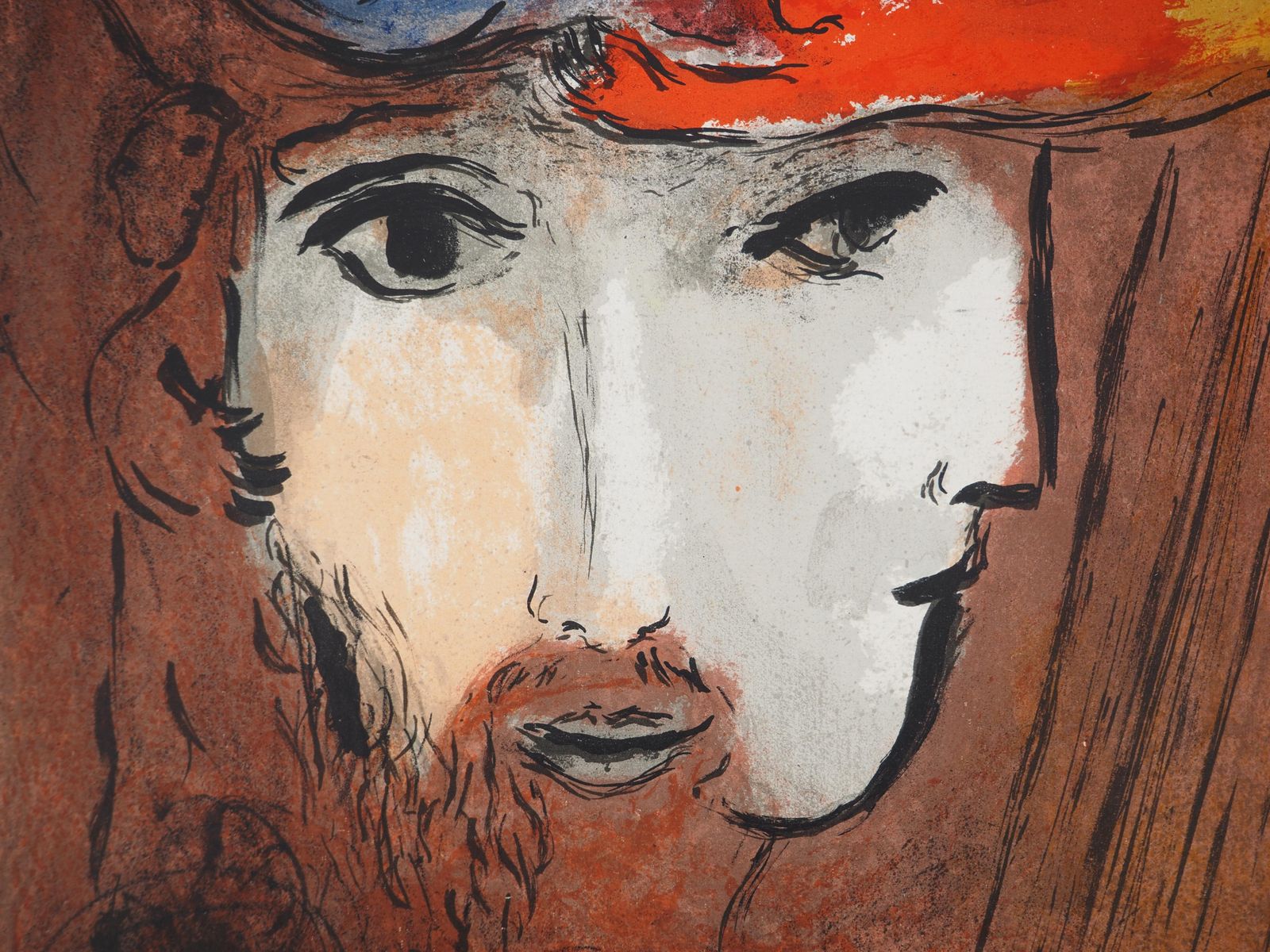 Marc Chagallthe Bible : David And Bethsabee In Love   Original Lithograph (Mourlot #135)1956 photo for sale