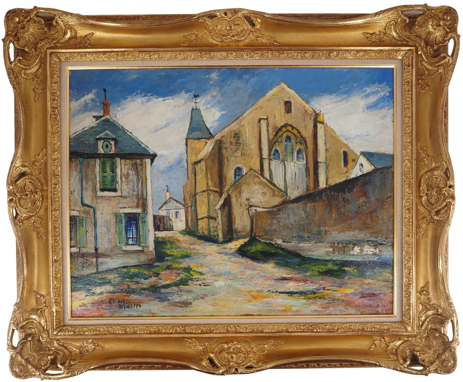 élisée Macletnormandy : The Old Roman Church   Original Oil On Panel   Signed (Cottel #217)