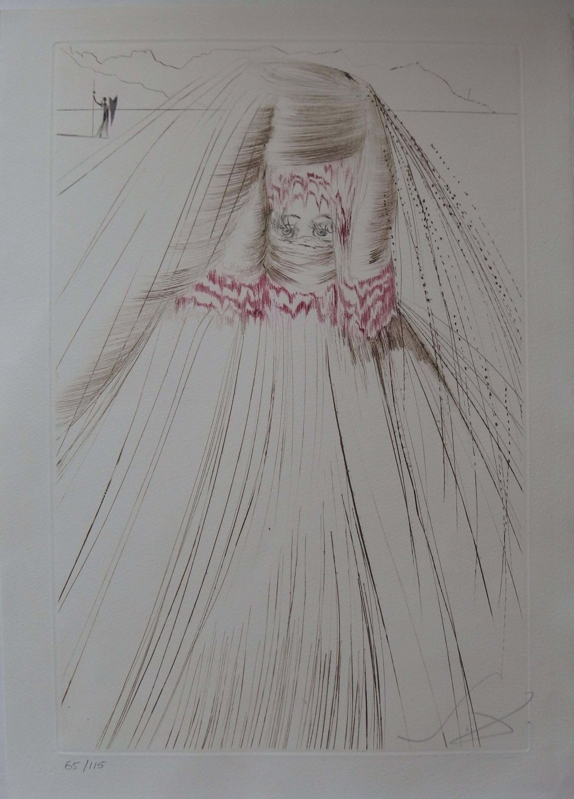 La Reine Avait Bliaut De Sole ("The Queen With Silk Tunic"), Etching, Handsigned1970 photo furniture