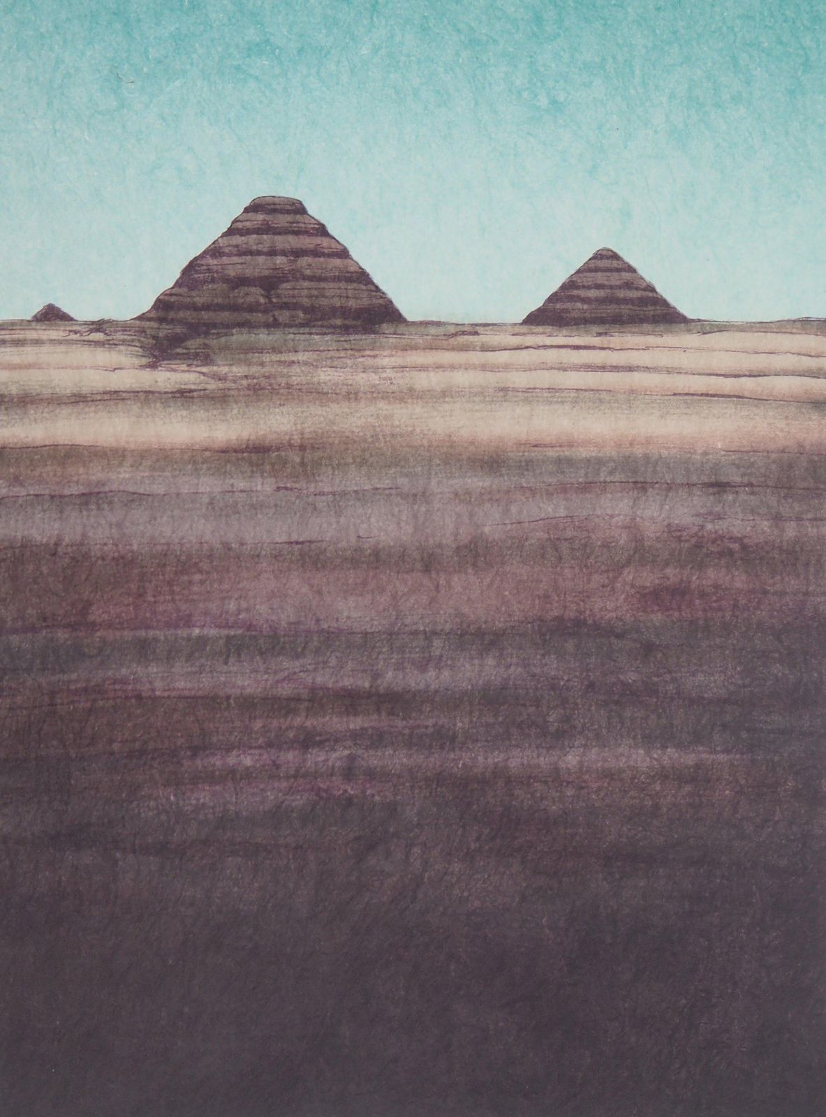 Alain Le Follegypt : The Pyramid Of Giza   Handsigned Original Lithograph photo for sale