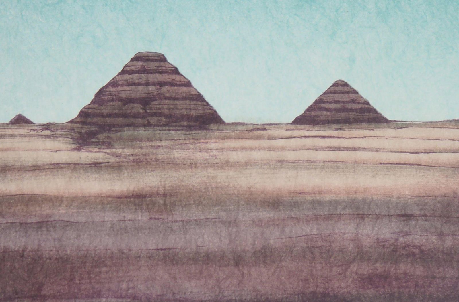 Alain Le Follegypt : The Pyramid Of Giza   Handsigned Original Lithograph photo 170.0
