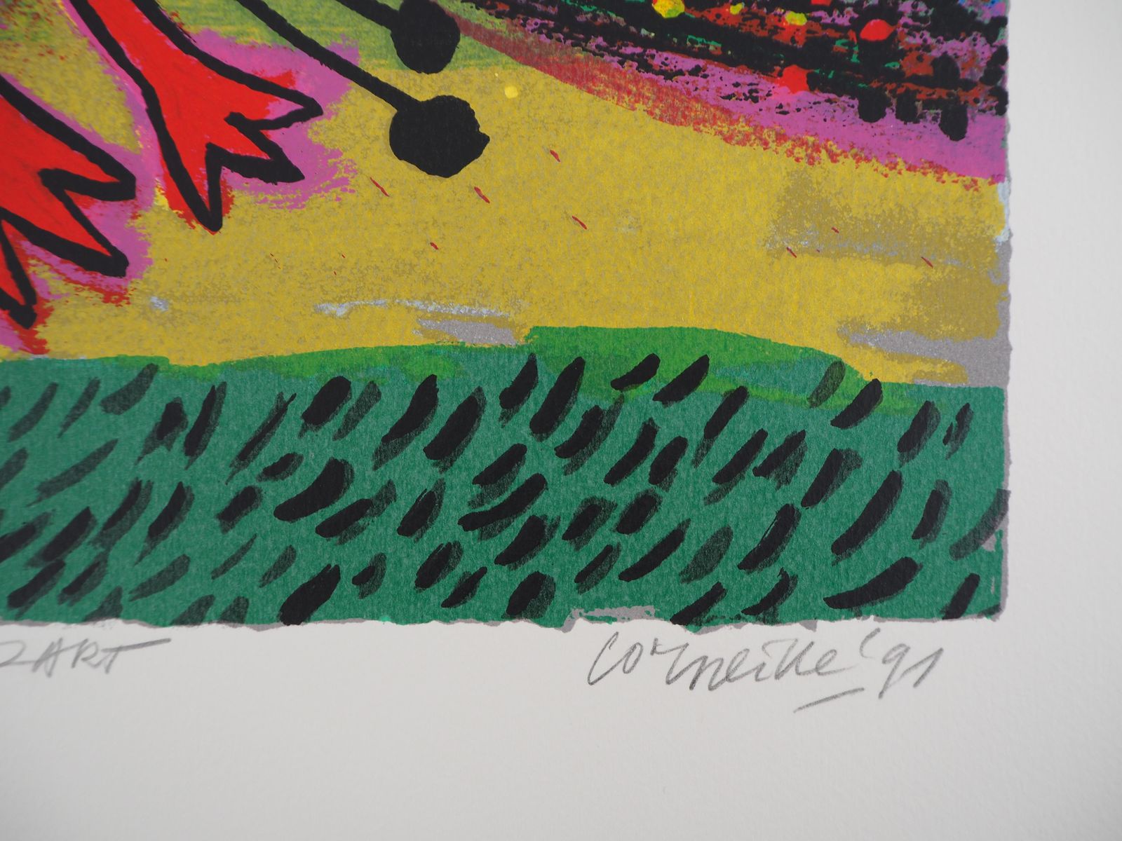 Corneilletribute To Mozart : Firebird   Original Handsigned Lithograph1991 photo furniture