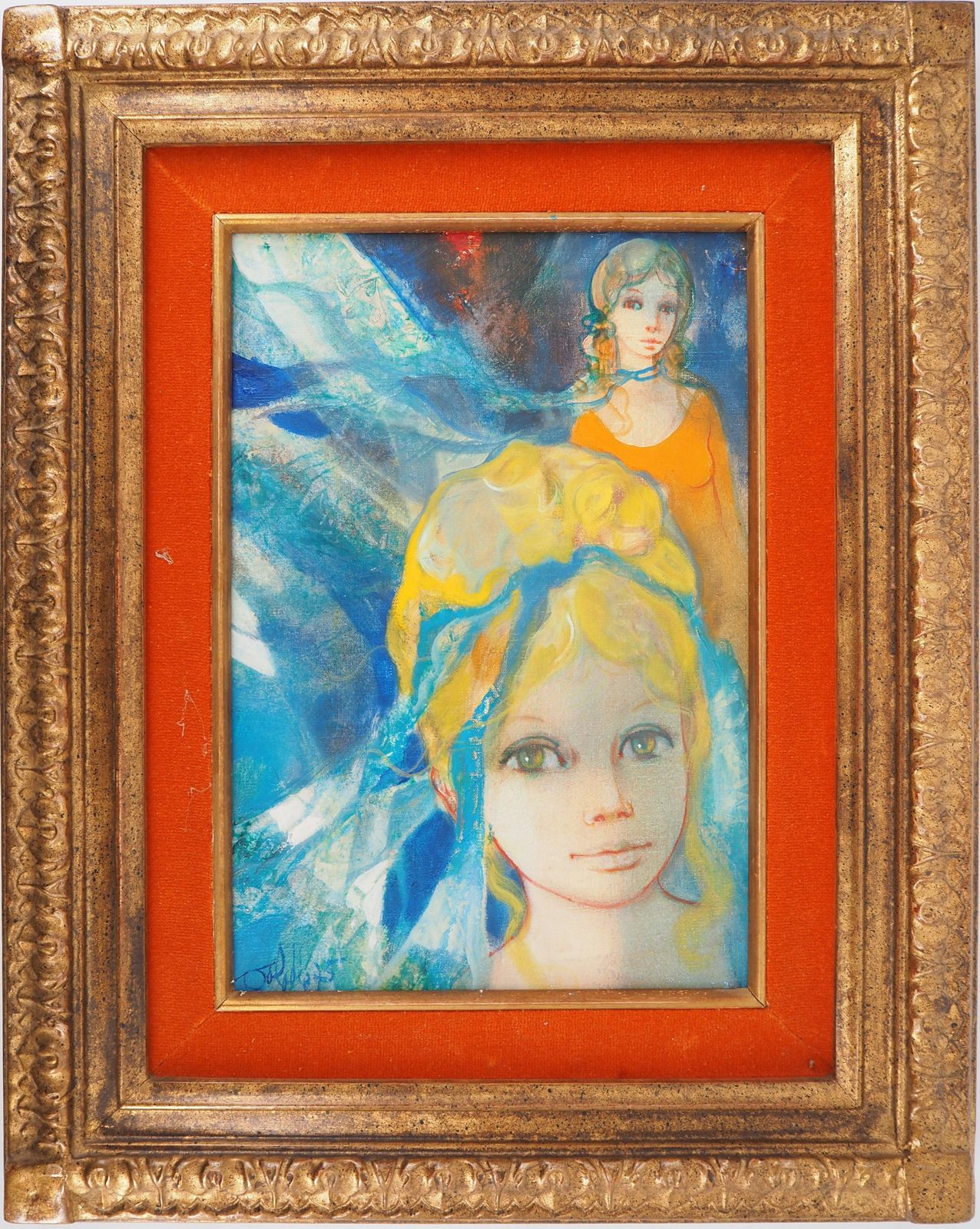 Jean Baptiste Valadiegirls With Ribbons In The Hairs   Original Handsigned Oil On Canvas #Framed1975