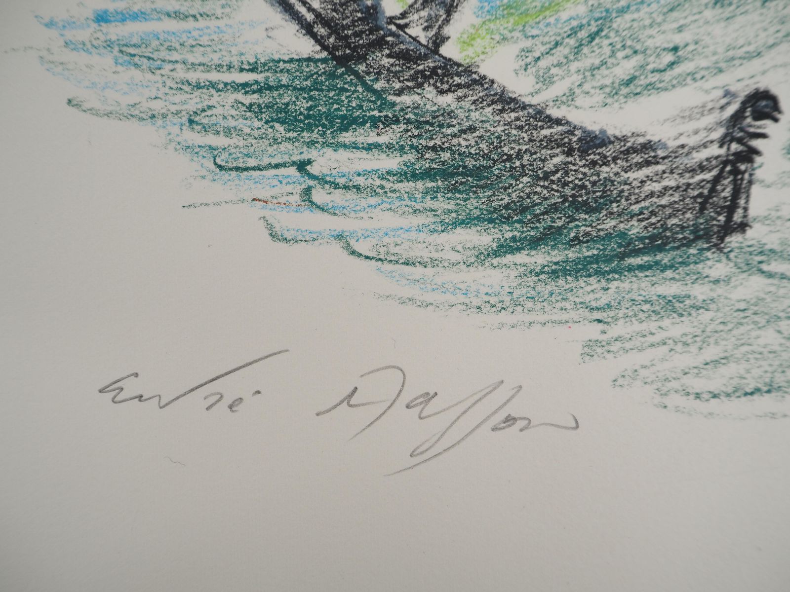 André Massonvenice : The Basin Of San Marco With Gondola   Original Handsigned Drawing photo furniture
