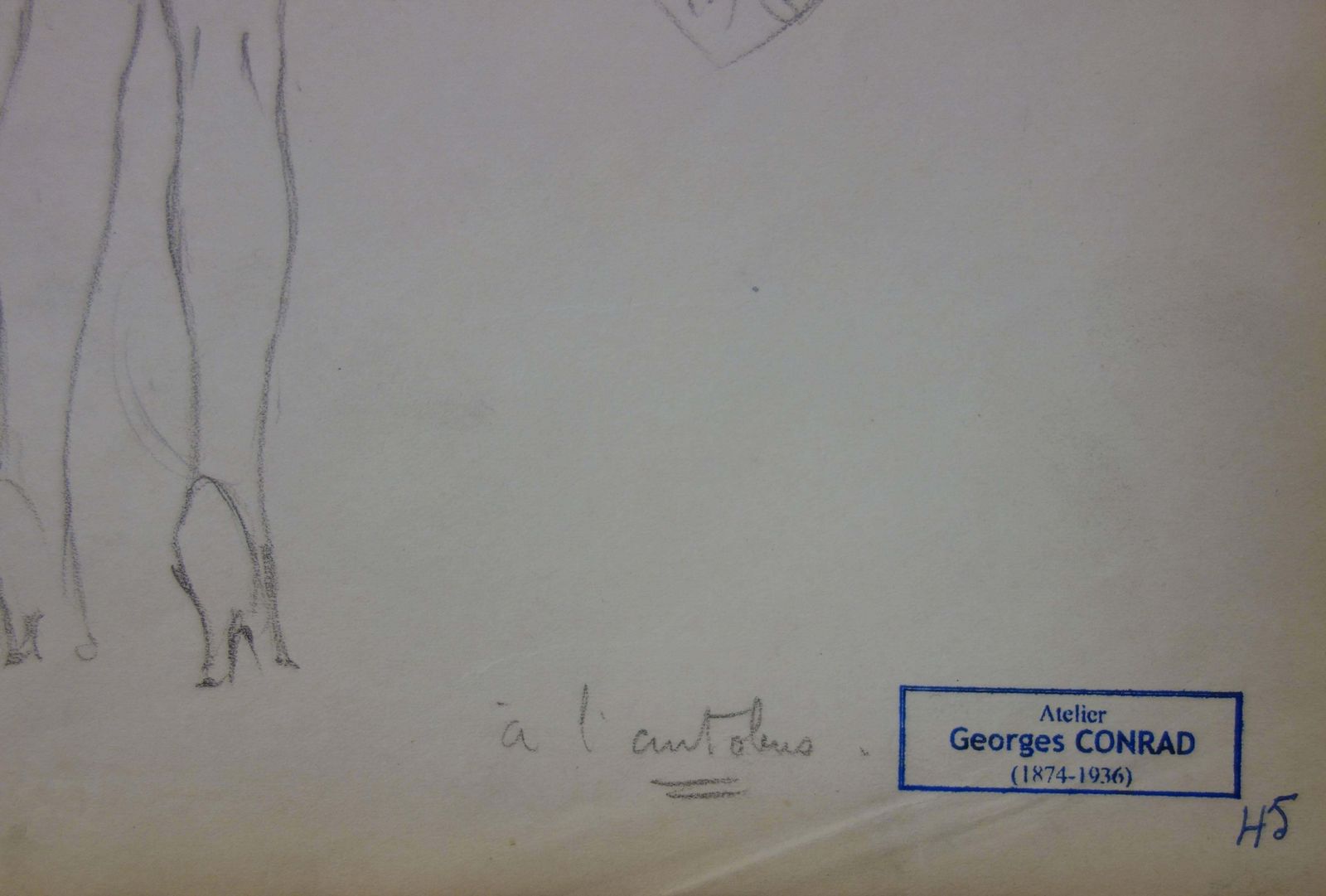 Georges Conradnaked Woman Facing A Little Devil   Pencil Drawing   Circa 1914 photo furniture