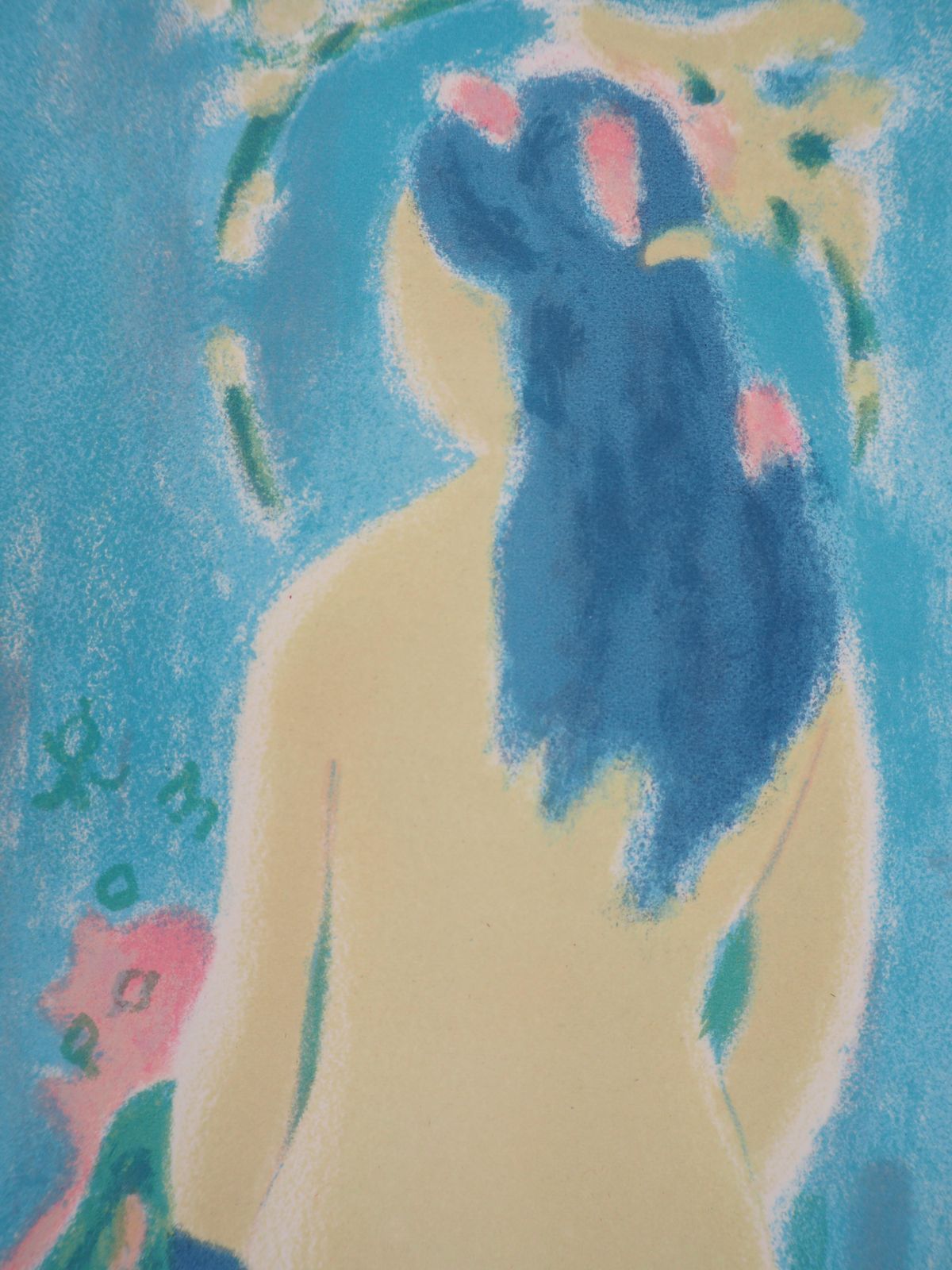 Jules Cavaillestribute To Cezanne : The Bather   Original Handsigned Lithograph1966 photo Art