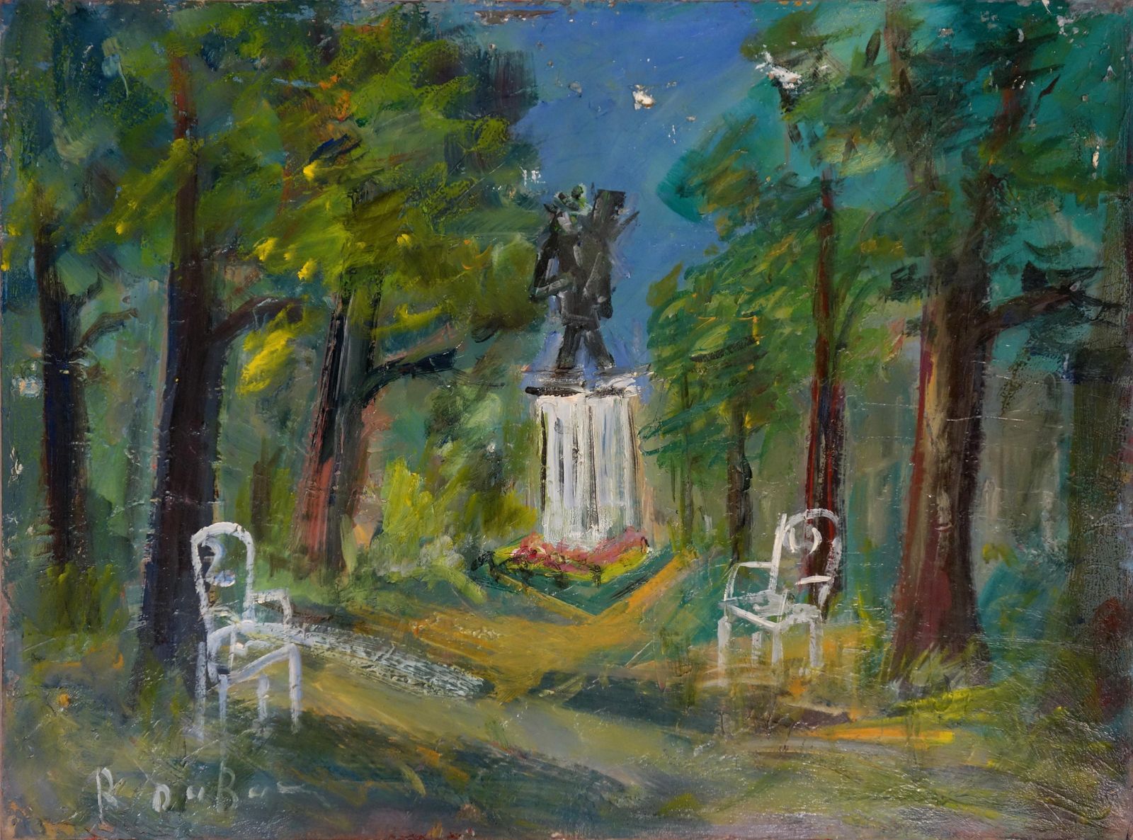 Roland Dubucauvers Sur Oise : Van Gogh Square   Oil On Canvas