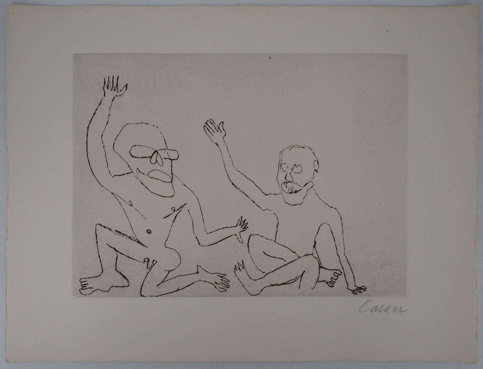 Alexander Caldersanta Claus : Two Men   Original Handsigned Etching1974