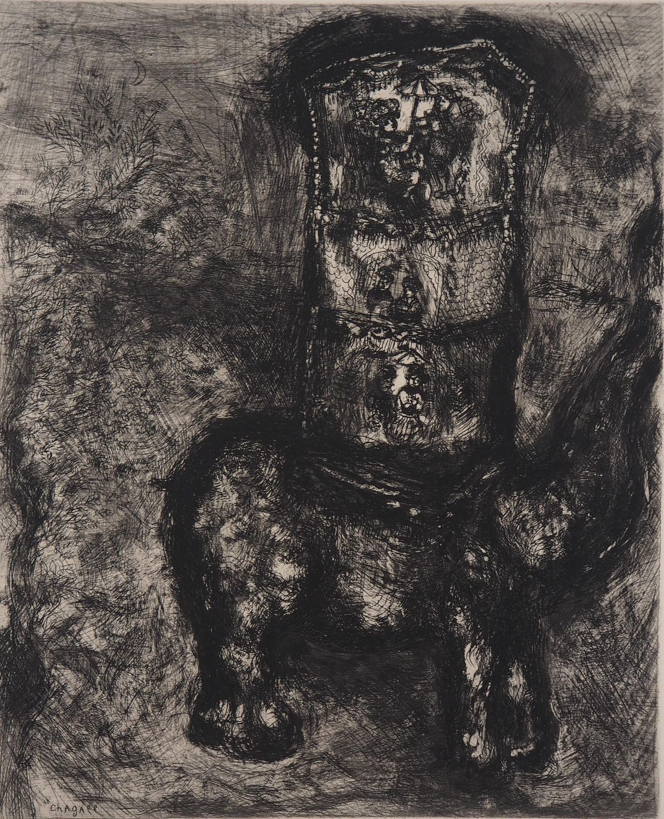 Marc Chagallthe Rat And The Elephant   Original Etching   Ref. Sorlier #1791952 photo for sale