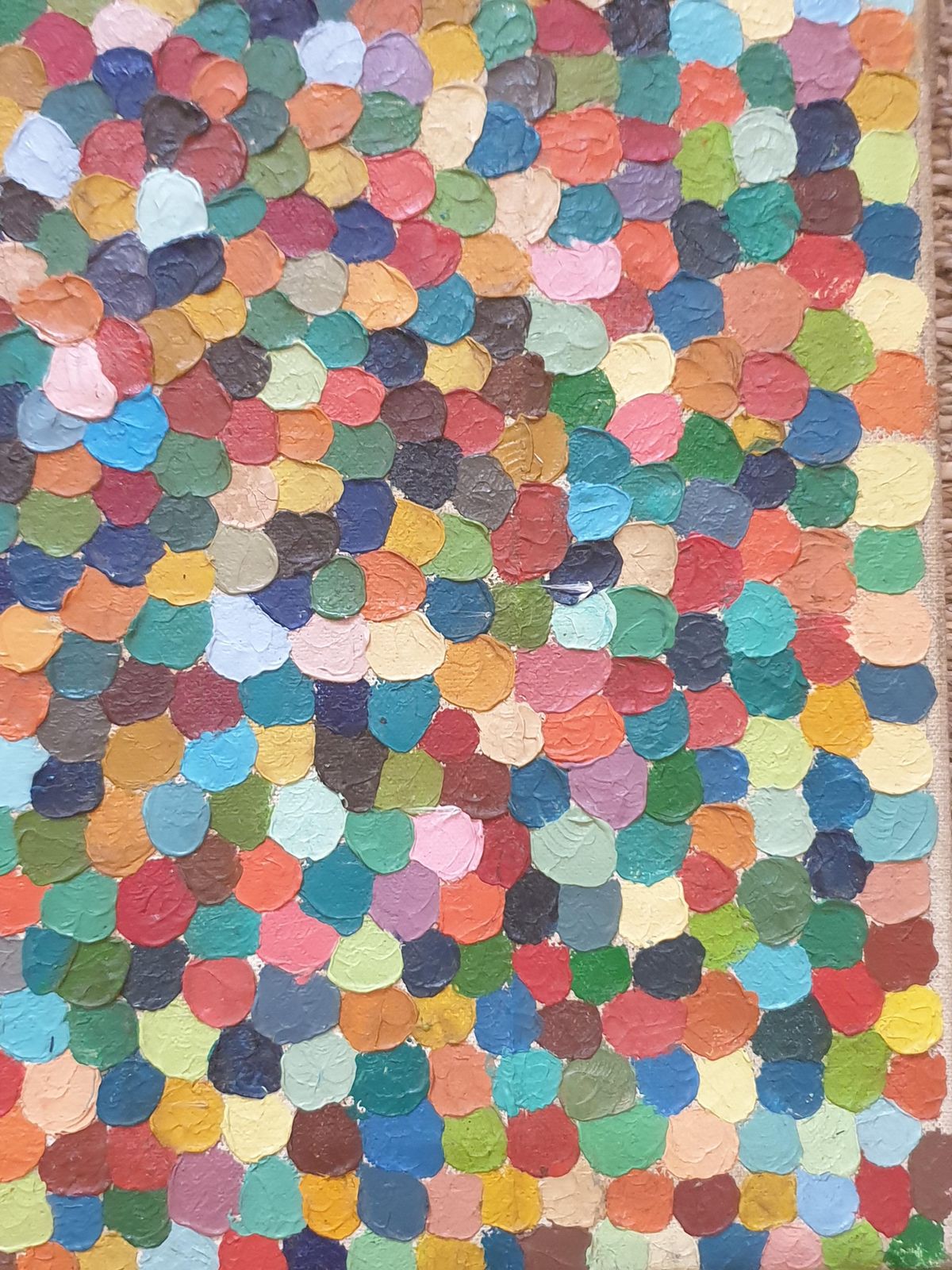 Art Unknown'spirit Of Ecstasy', French Mid Century Pointillist Oil On Canvas. photo