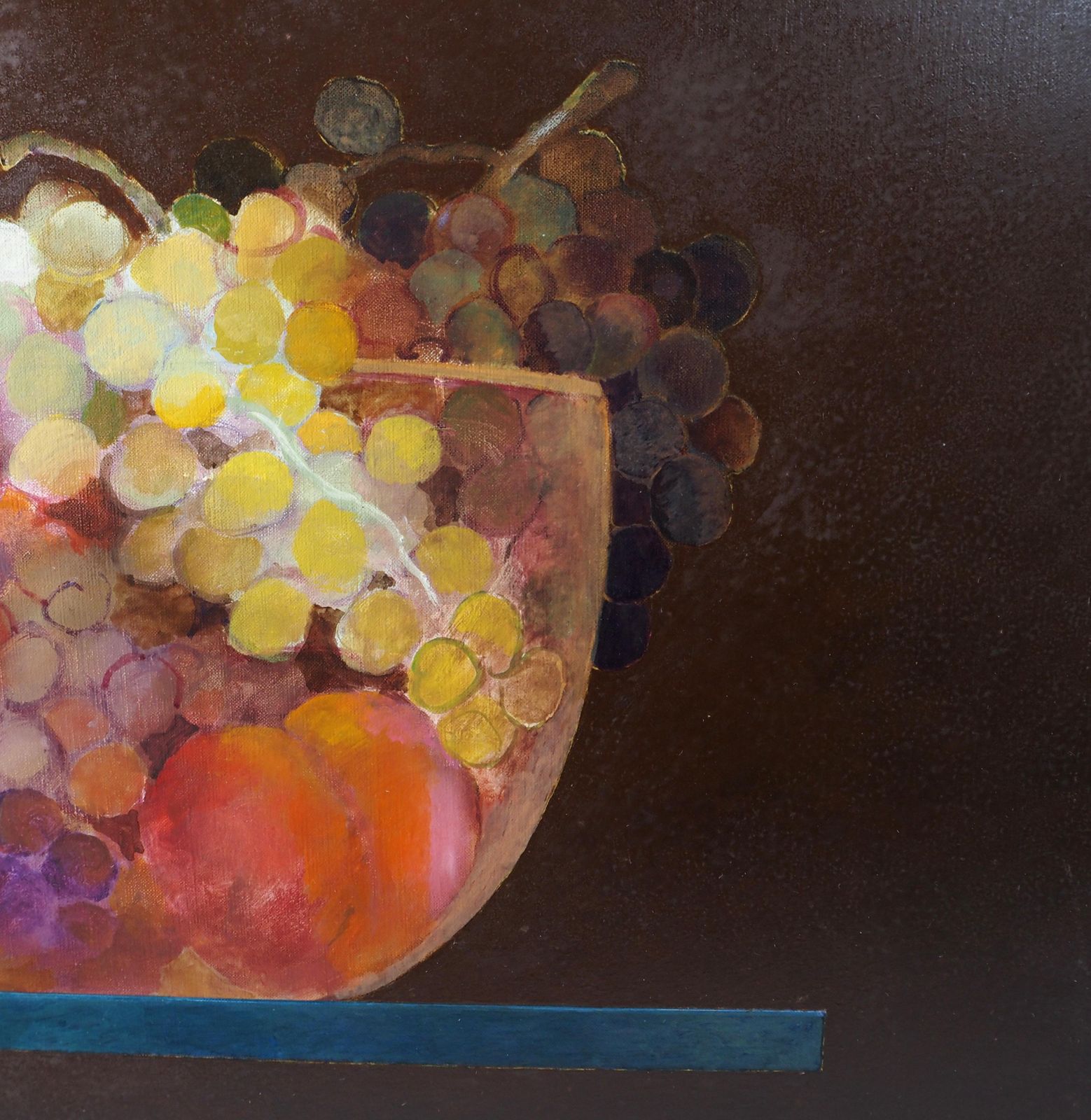 Pierre Garcia Fonsportrait : Fruit And Mirror   Original Oil On Canvas, Signed 1989 photo Art