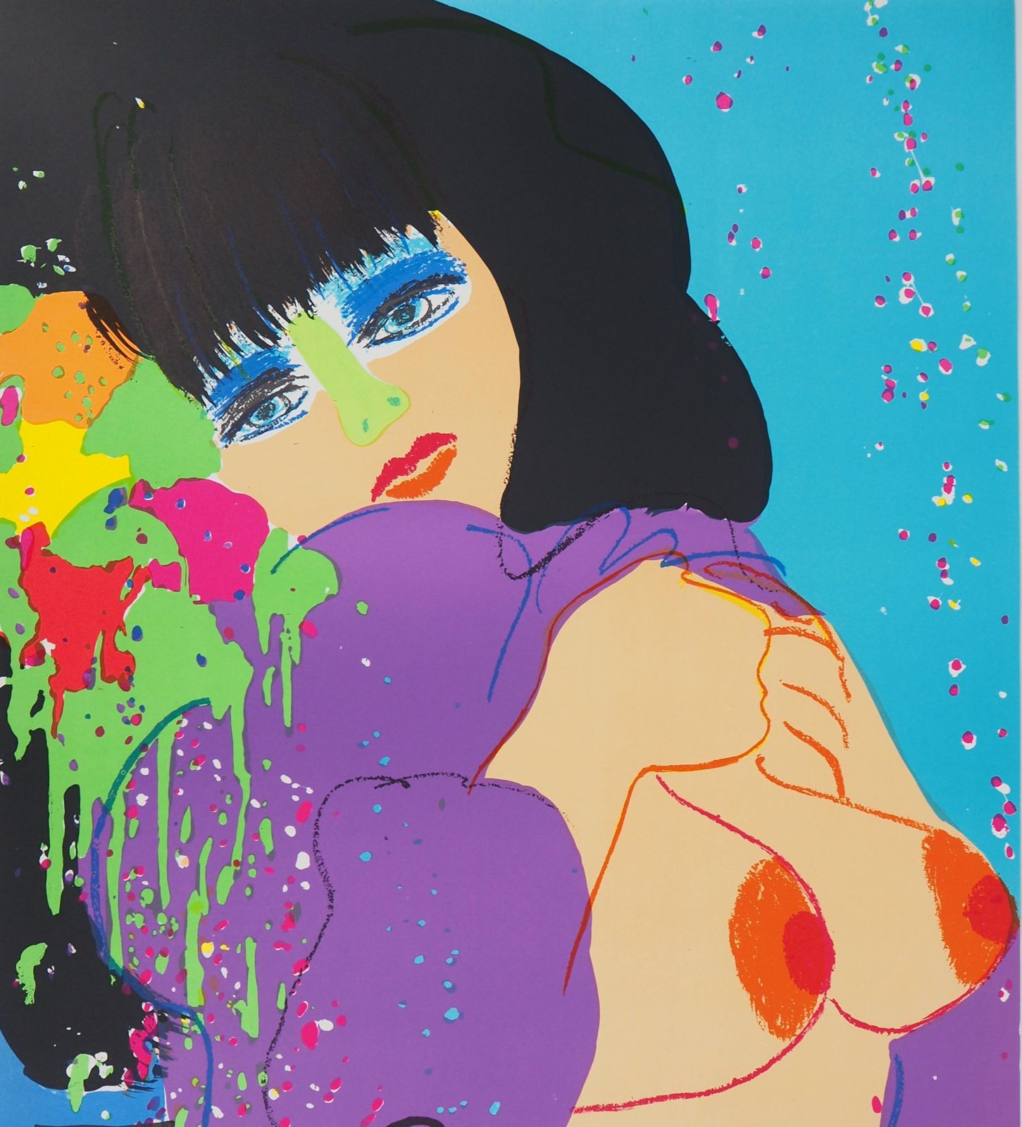 Walasse Tingnude On Blue Backgroung   Original Lithograph Poster (Maeght, 1974)1974 photo for sale