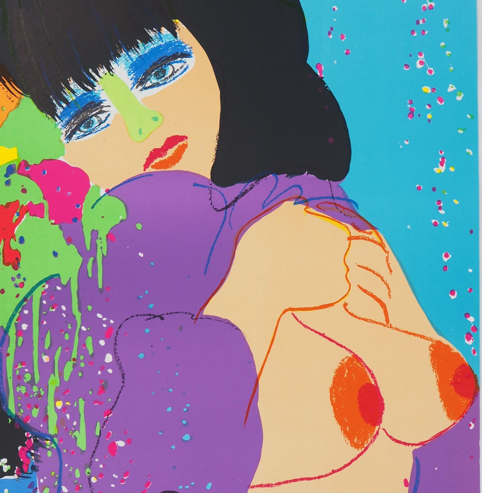 Walasse Tingnude On Blue Backgroung   Original Lithograph Poster (Maeght, 1974)1974 photo Art
