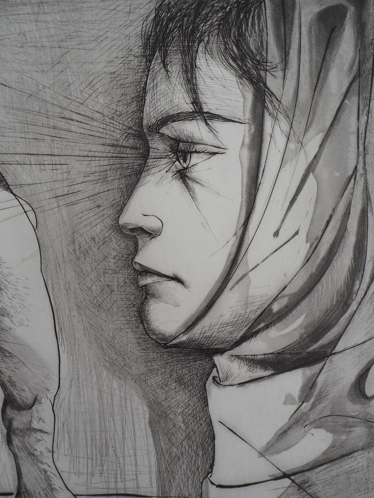 Pierre Yves Trémoisbulldog And Woman   Original  Handsigned Etching1974 photo vinterior