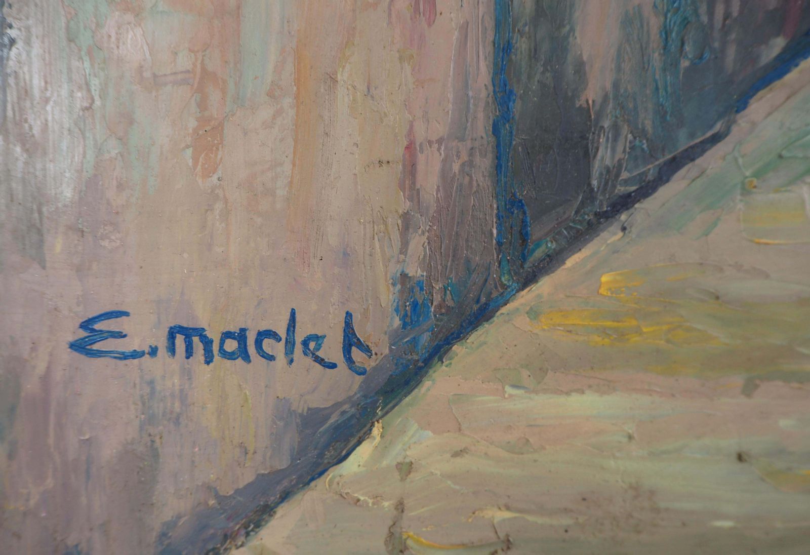 élisée Macletparis : Street In Montmartre   Original Oil On Board   Signed photo buy