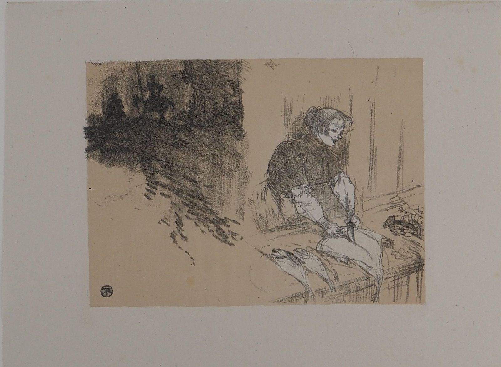 Henri De Toulouse Lautrecshort Joys (Fish Seller And Don Quixote)   Original Lithograph (Witrock #232)1925