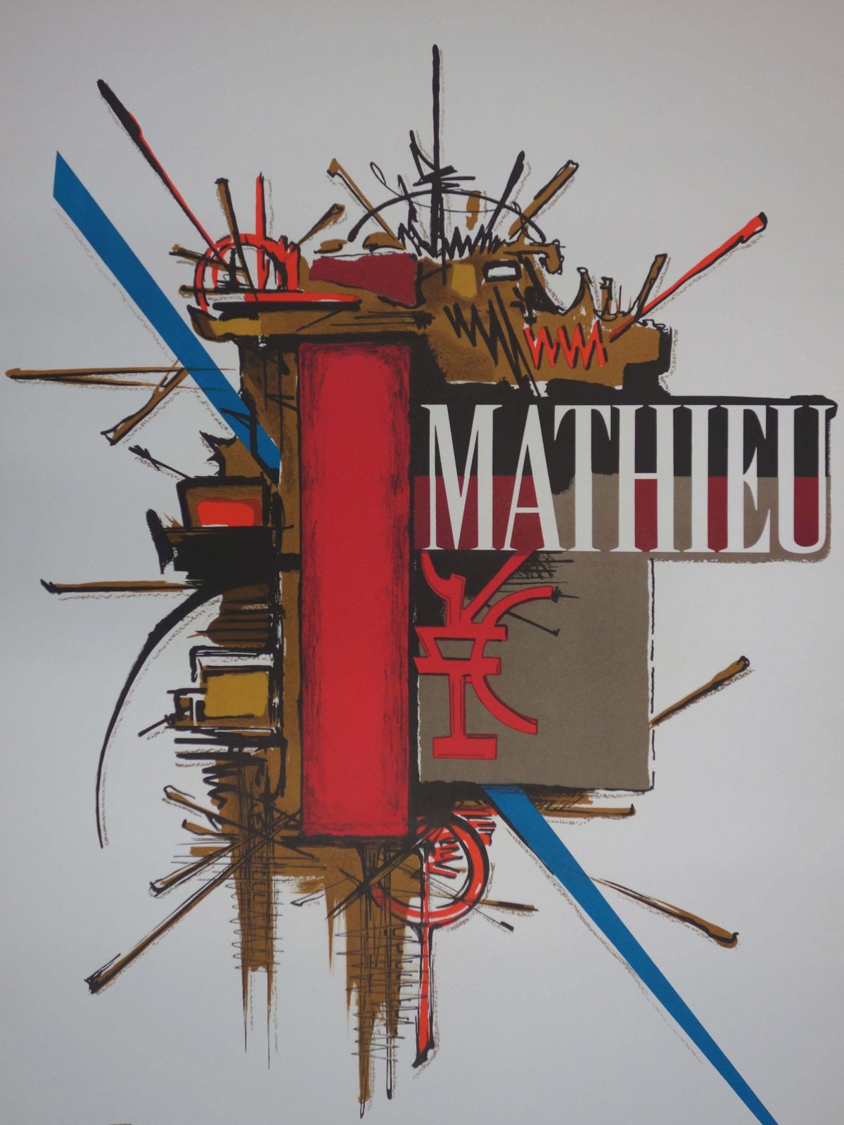 Georges Mathieuabstract Symbols   Original Lithograph   Mourlot 19651965 photo furniture