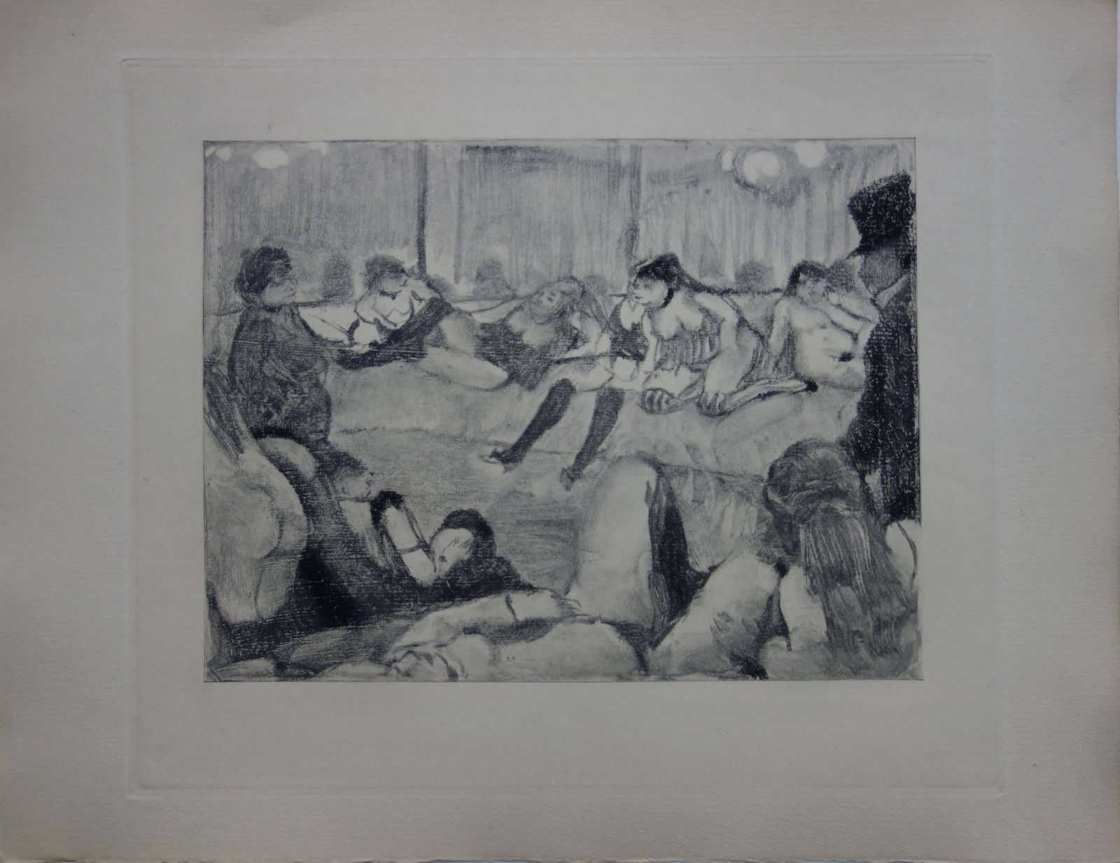(After) Edgar Degaswhorehouse Scene : Briefing With Madam Mother   Etching, 19351935 photo furniture