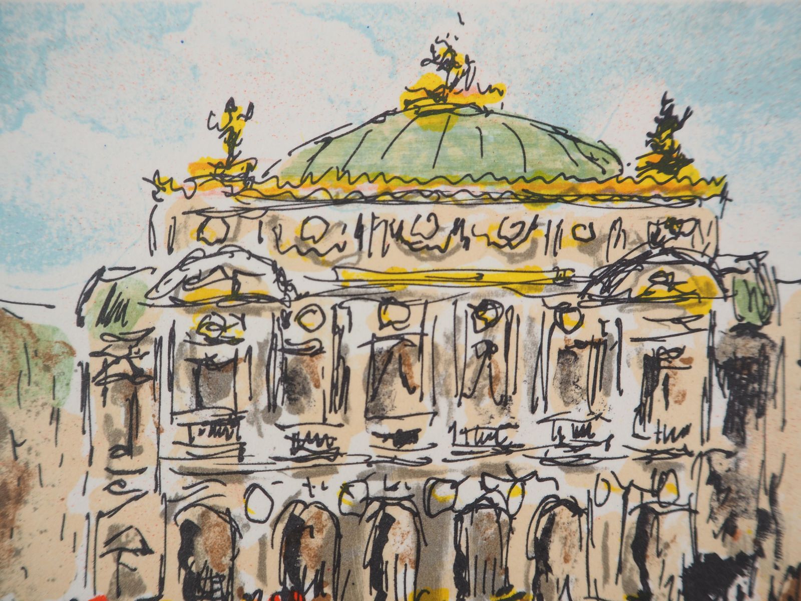 Urbain Huchetparis : Before The Show At Opera   Original Lithograph Handsigned And Numbered1980 photo for sale