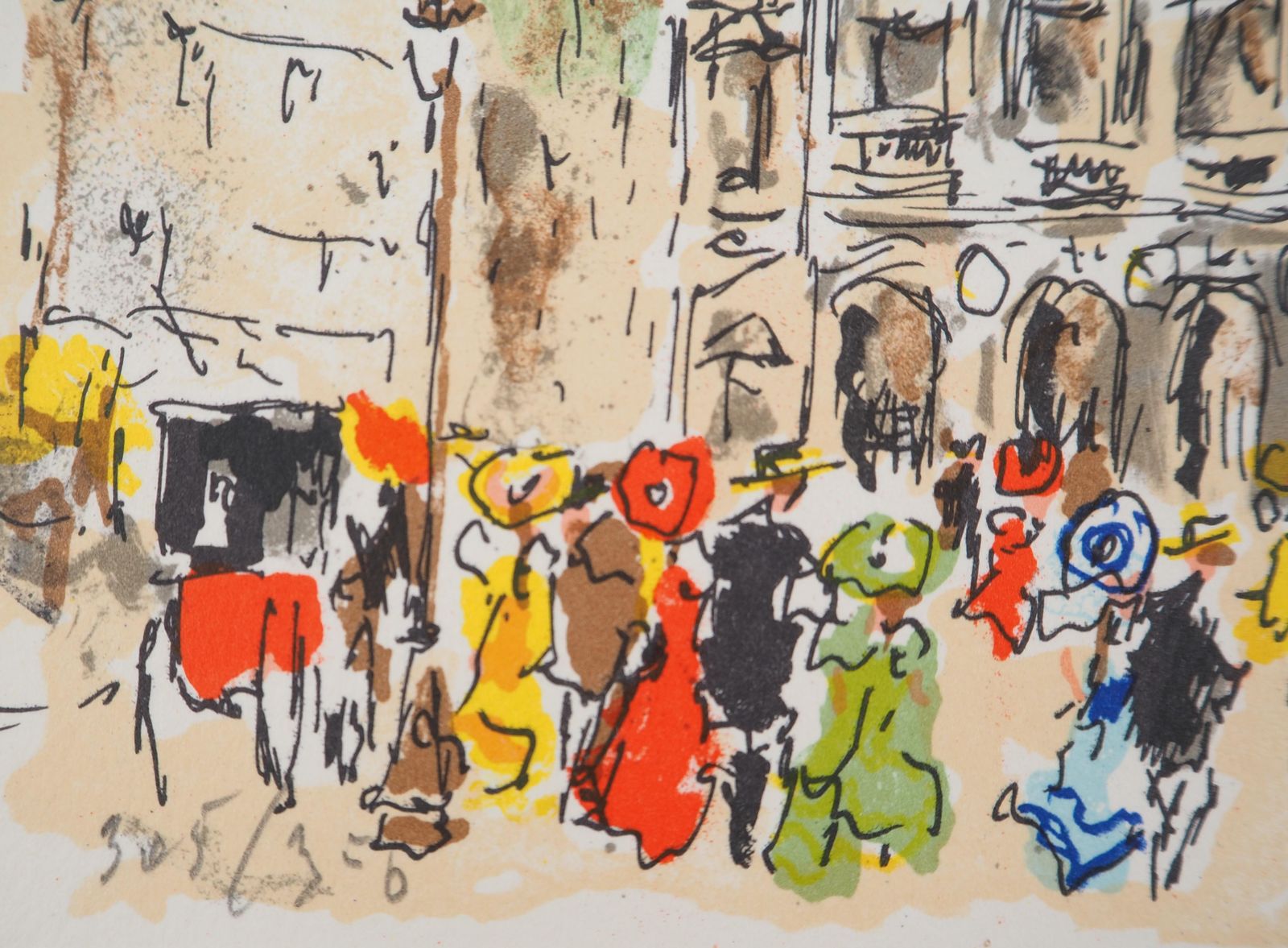 Urbain Huchetparis : Before The Show At Opera   Original Lithograph Handsigned And Numbered1980 photo Art