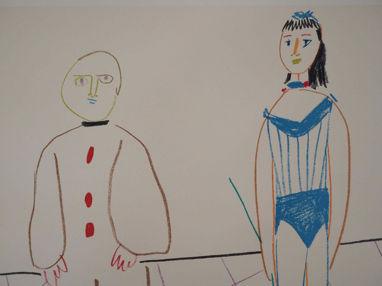 (After) Pablo Picassothe Two Artists Of The Circus   Lithograph   Verve, Mourlot 1954 photo 680.0