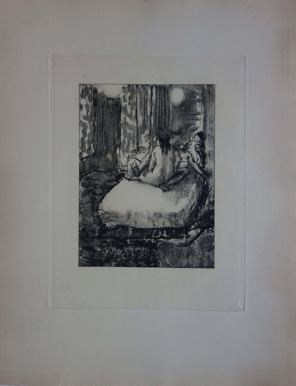 (After) Edgar Degaswhorehouse Scene : In The Intimacy Of The Room   Etching1935 photo furniture