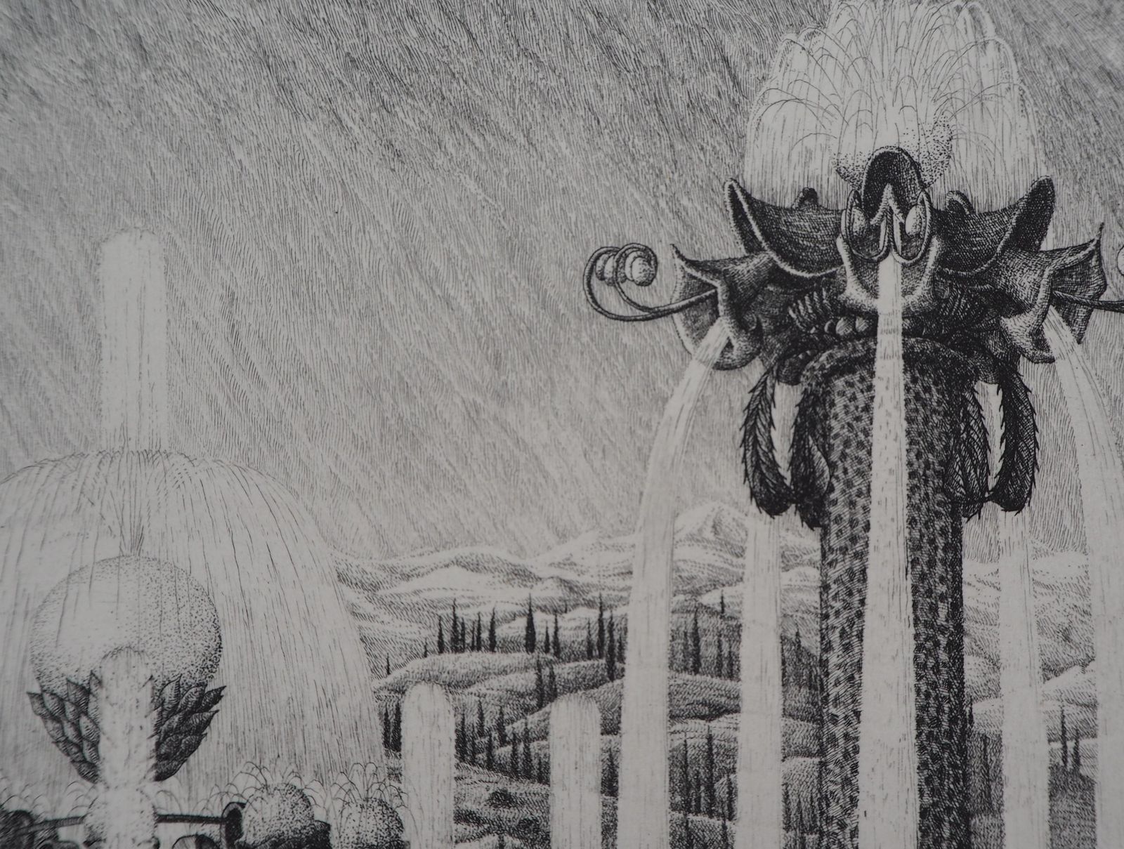 François Houtinversailles : The Fountains   Original Etching, Handsigned And Ltd To 45 Proofs1985 photo Art